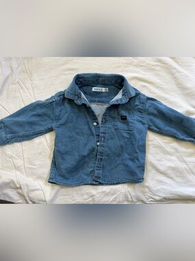 Mayoral Denim Collared Shirt - Light Blue